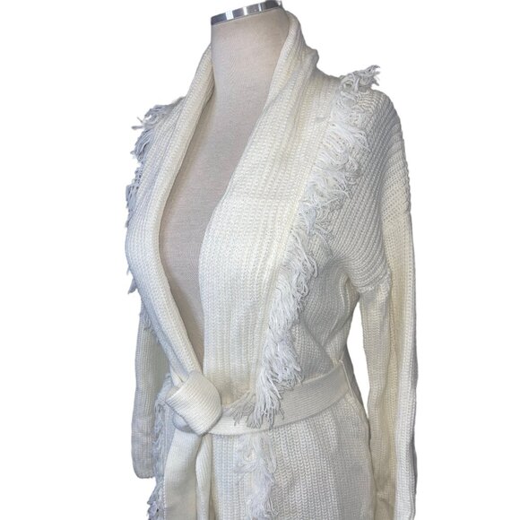 One Grey Day Gerri Wrap Cardigan in Ivory Small New Womens Wrap knit Sweater - Picture 6 of 12